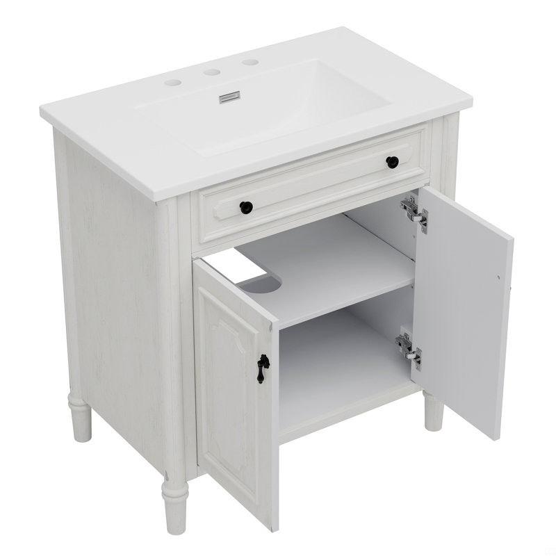 Meuble-lavabo de salle de bain Dalke, Blanc