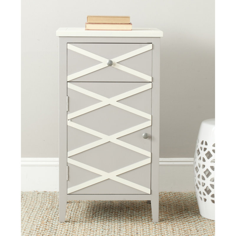 Armoire 1 porte Brandy, Gris / Blanc
