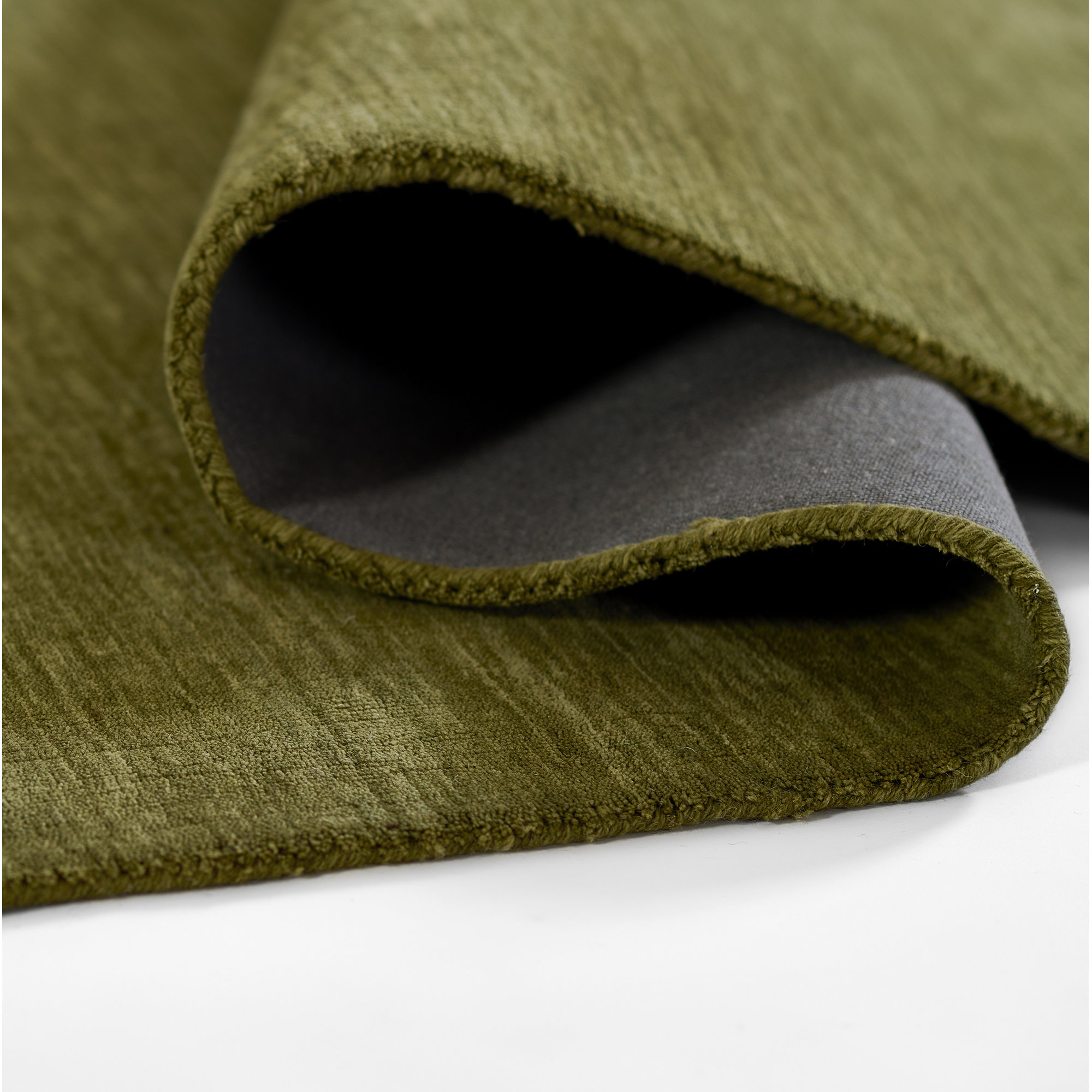 Althena Hand Loomed Wool Green Rug, Runner 2'3" x 8'