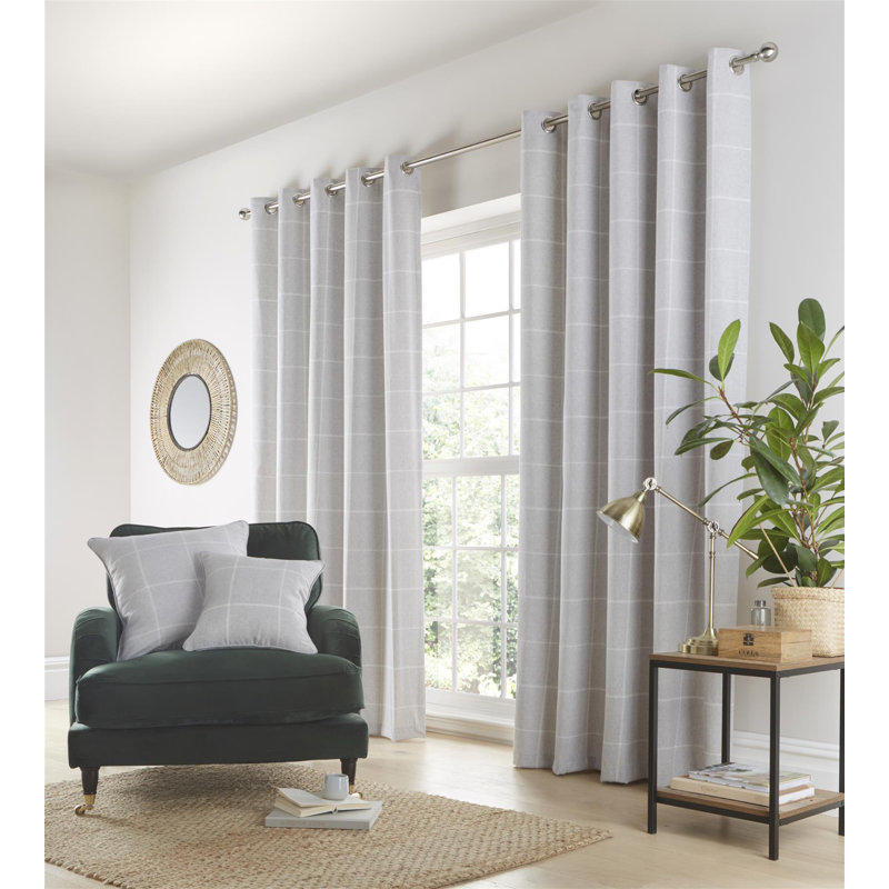 Room Darkening Curtain Panel Pair, Grey, 168 W x 229 D cm