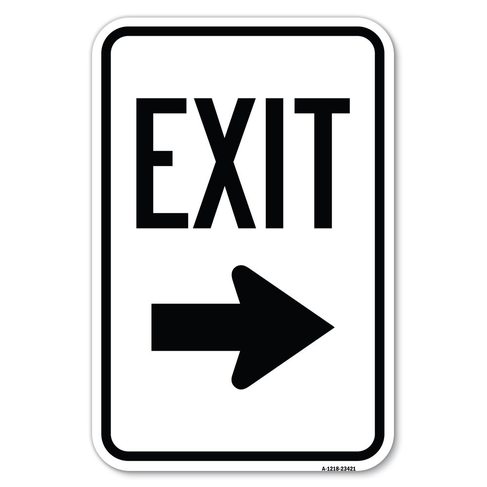 SignMission Parking Lot Sign Exit Sign (Right Arrow)/23421 | Wayfair