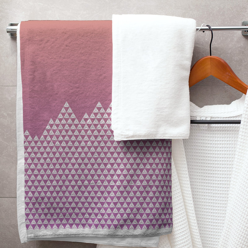 Serviette de bain Mountain, Orange/mauve