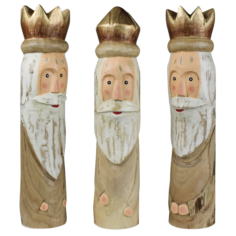 Rois en bois, ensemble de 3