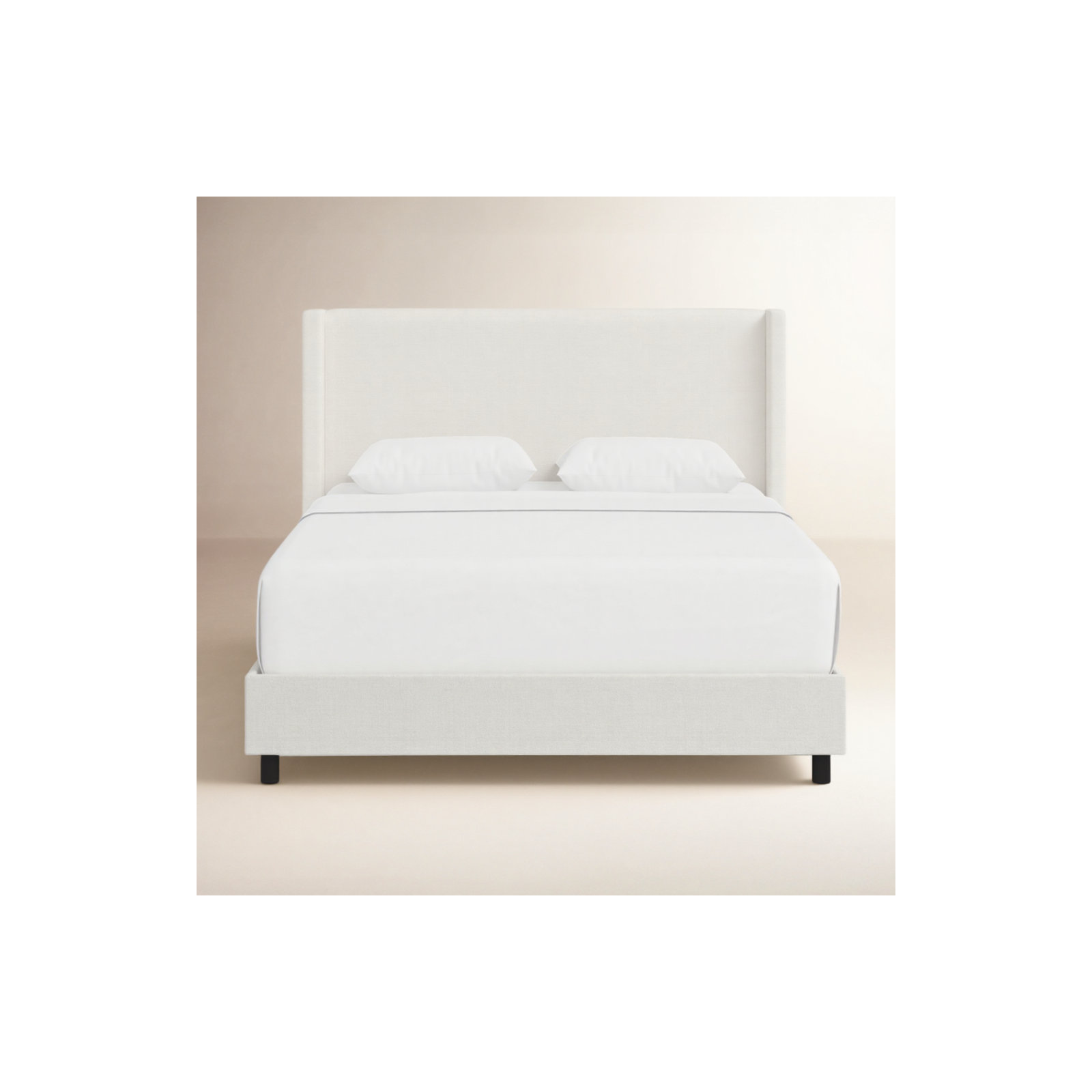 Hanson Upholstered Wingback Bed, Twin, Classic Navy Linen