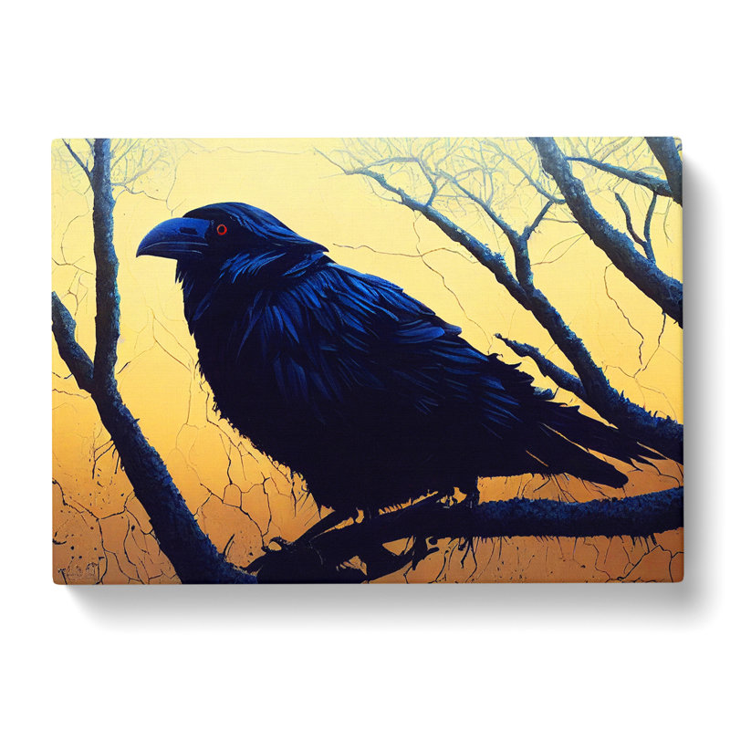 Great Raven Bird - Wrapped Canvas Print, 35cm H x 50cm W x 3cm D