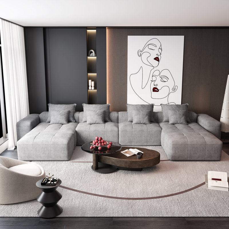 Canapé modulaire surdimensionné Boneless, Gris