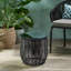 Table d'appoint en rotin avec plateau en verre trempé-1468947838