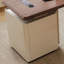 Bureau à 3 tiroirs brun noisette + beige massif massif + bois manufacturé-118760954-118760956