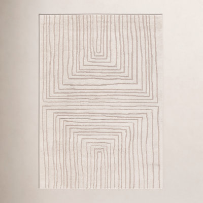 Quillan Ivory Beige Striped Rug