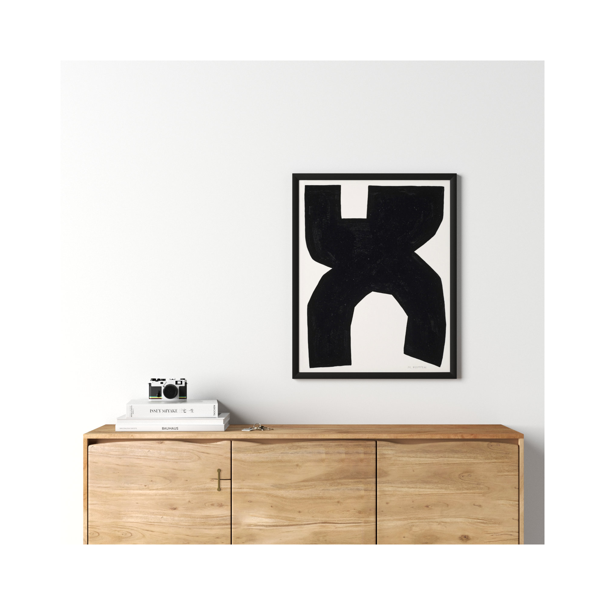 Module On White 1 by Michael Kempen, 30" H x 24" W x 1.25" D, Black