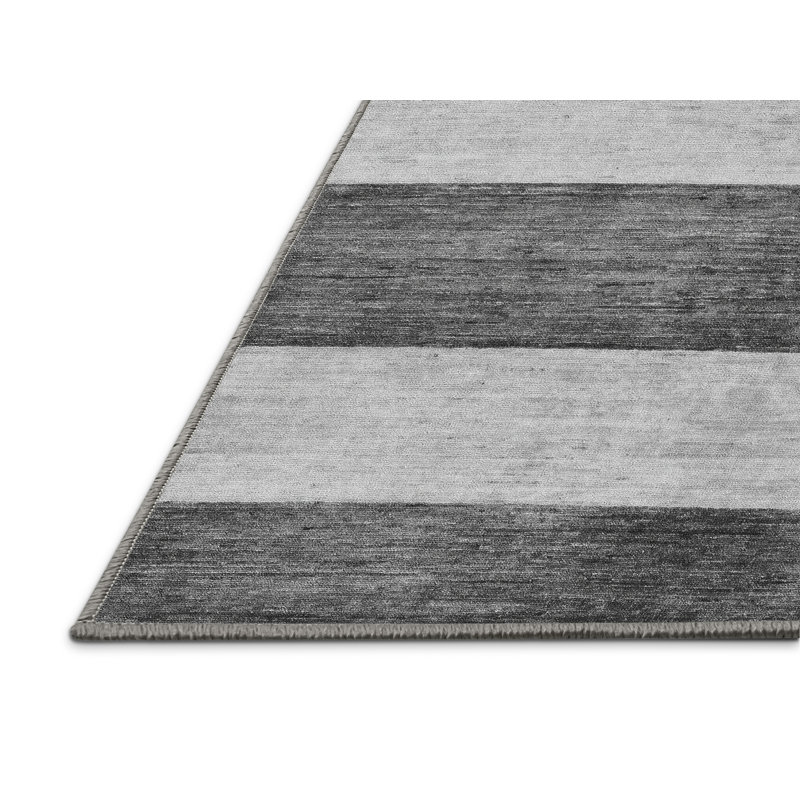 Tapis gris en chenille / polyester tissé à la machine Rauch, Rectangle 8 pi x 12 pi