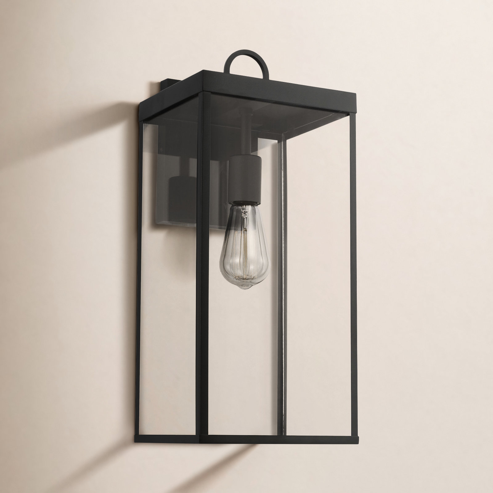 Howell Outdoor Armed Sconce, Matte Black, 18.25" H x 8" W x 6.75" D