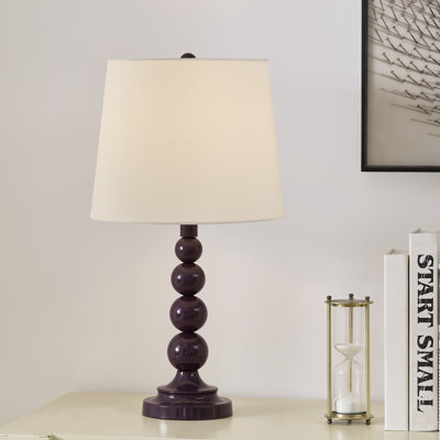 20.5" Metal Table Lamp With White Shade
