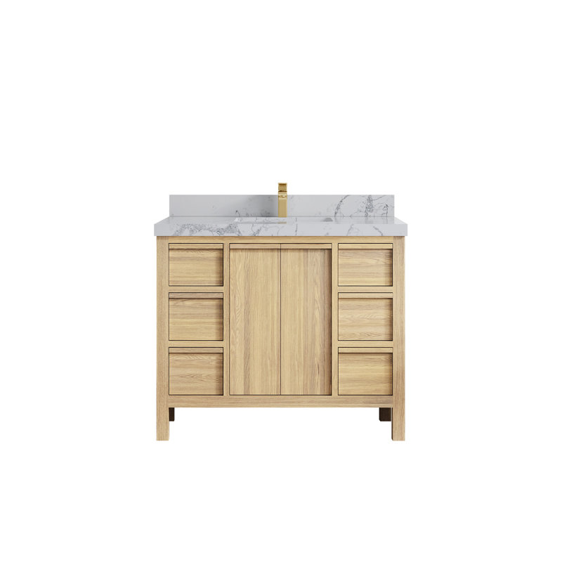 Chêne Elizabeth X P 22 po Meuble-lavabo simple en D, Venatino