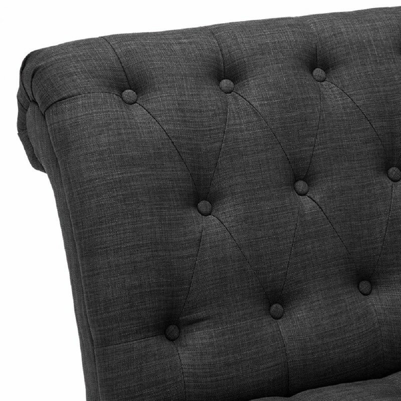 Fauteuil de chambre Merideth, Lin gris foncé