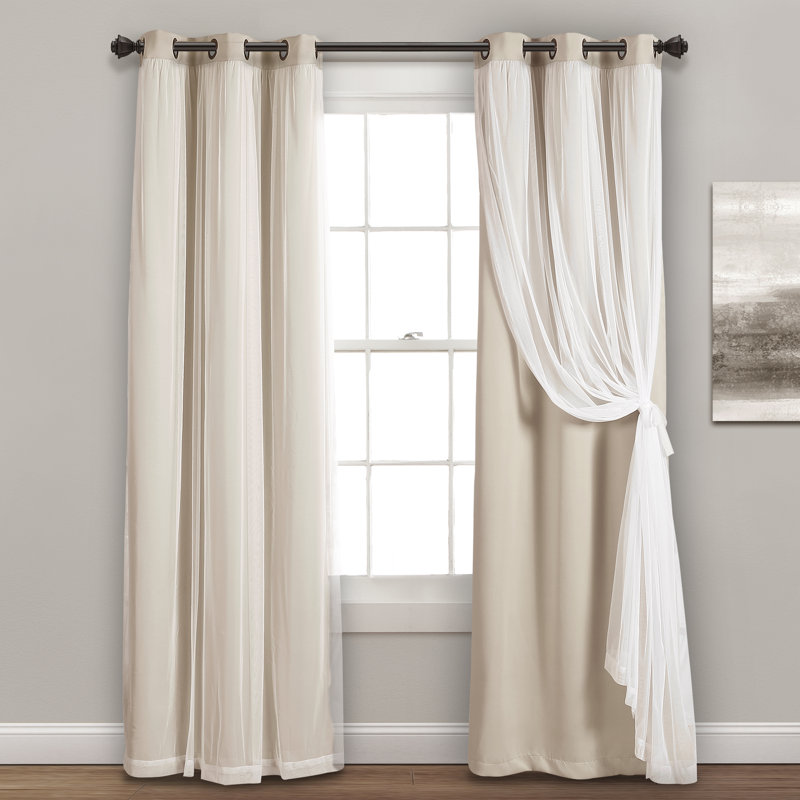 Blackout Curtain Pair, Wheat, 38"W x 45"L