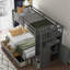 Lit superposé gris avec escalier pratique et tiroir de rangement-1629300857