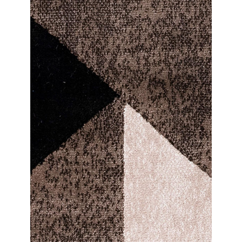 Kiraz Abstract Area Rug in Brown/ White/ Black/ Beige/ Grey, Rectangle 4' x 5'8"
