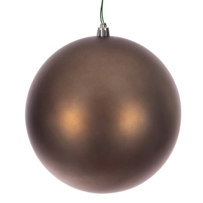 Mocha Matte Seamless Ball UV Drilled. Includes 4 ornaments per Box.