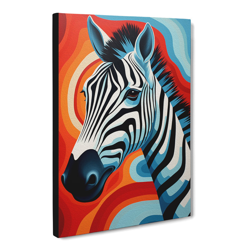 Zebra Hard Edge - No Frame Print, 60cm H x 40cm W x 3cm D