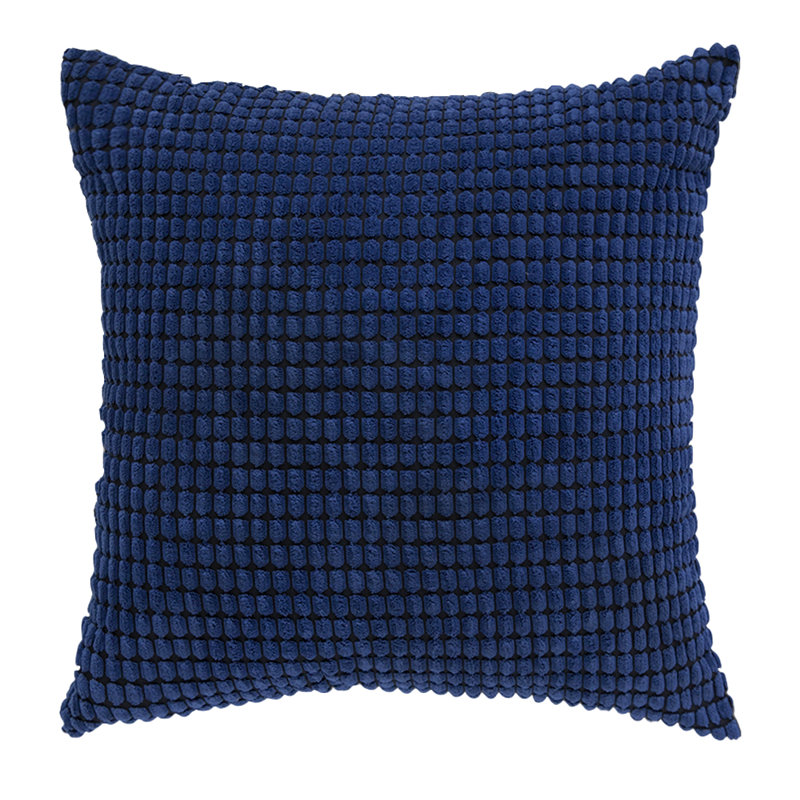 Houndstooth Cotton Blend Reversible Throw Pillow, 20" x 20", Navy Blue