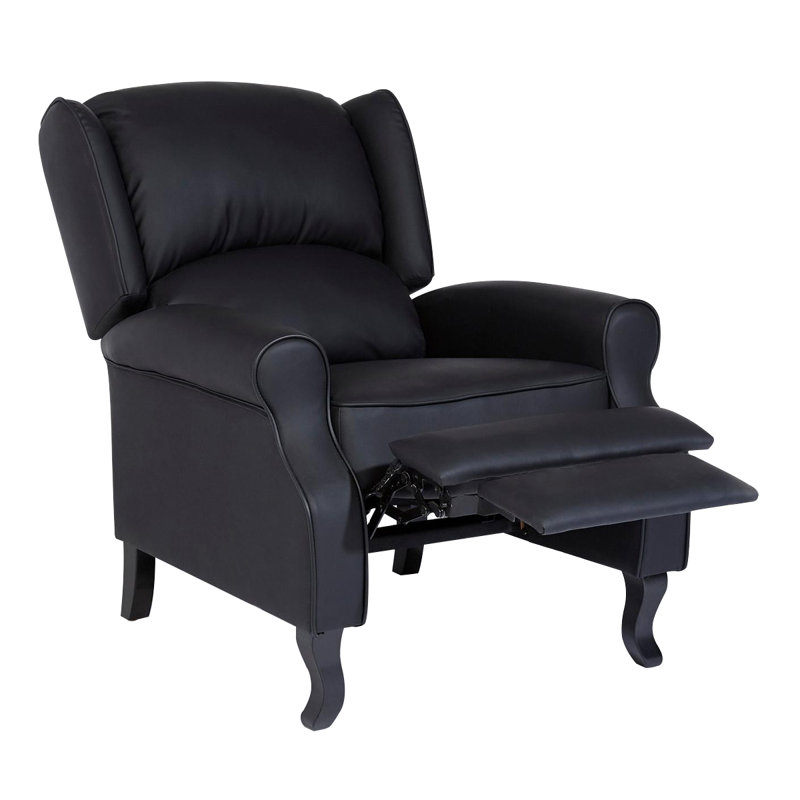 Lowry 82cm Wide Faux Leather Wing Chair Recliner