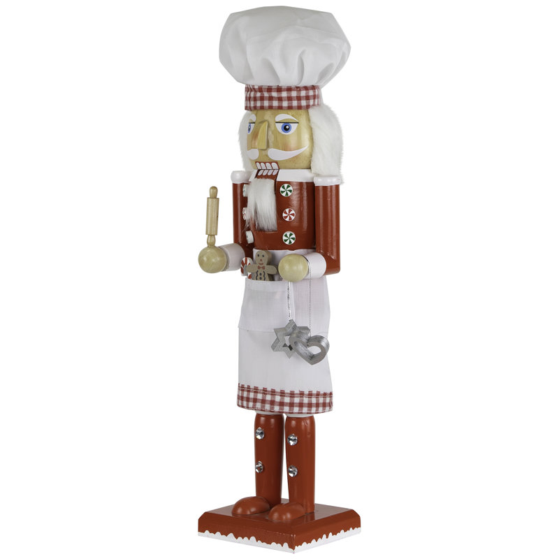 Baker With Rolling Pin Nutcracker Christmas Figure - 15" - White And Red