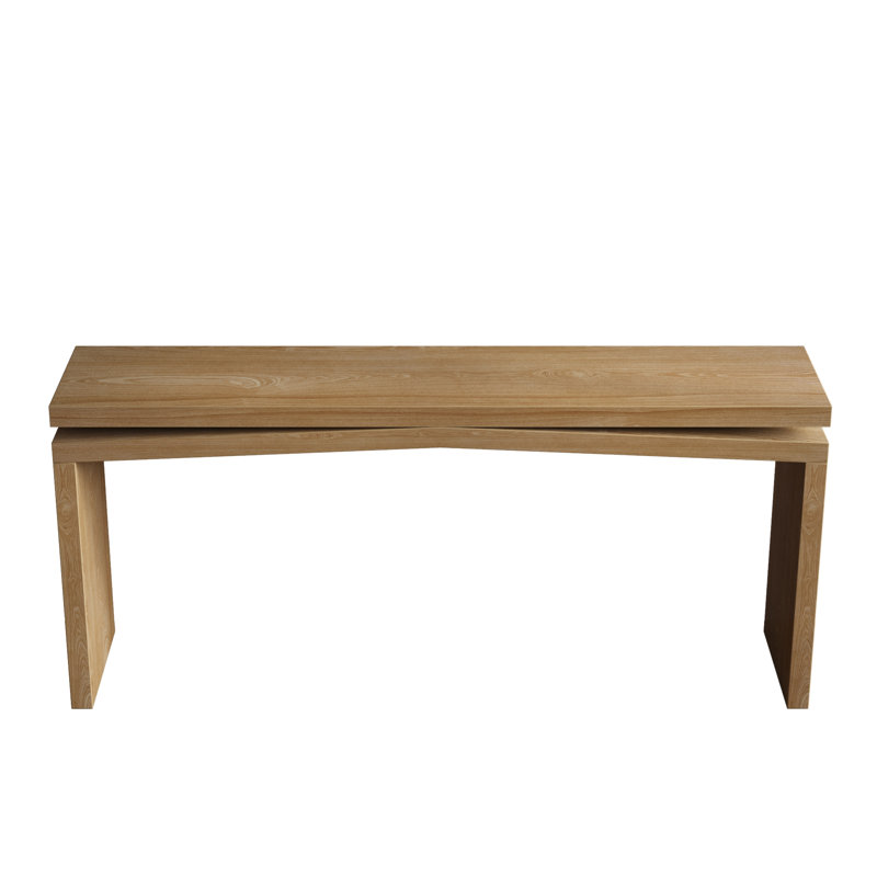 Vela 65-Inch Rustic Console Table With Solid Wood Veneer And Sturdy Sled Base