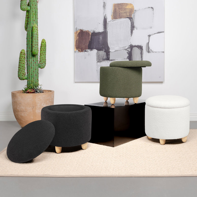 Repose-pieds avec rangement Corvair, Blanc