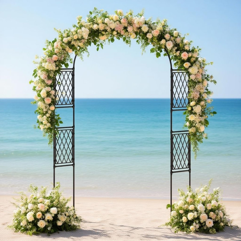 Pergola en acier pour jardin pour l'extérieur, 86.61" H x 59" W x 15.74" D