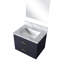 24 po L x P 18 po Meuble-lavabo bleu - comptoir en acrylique et miroir inclus