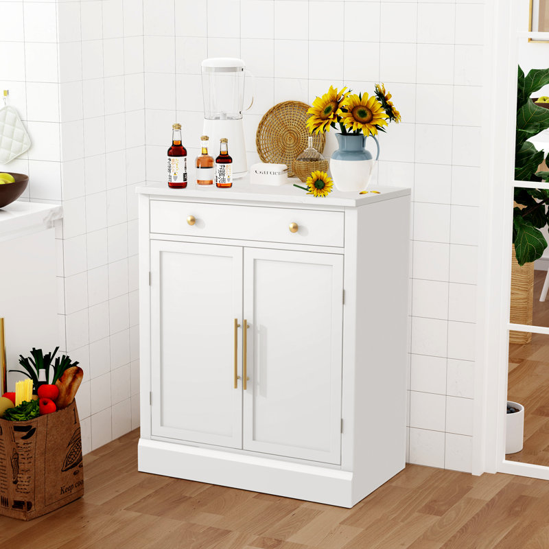 Armoire-bar 35,5 po avec garde-manger 35 po, Blanc