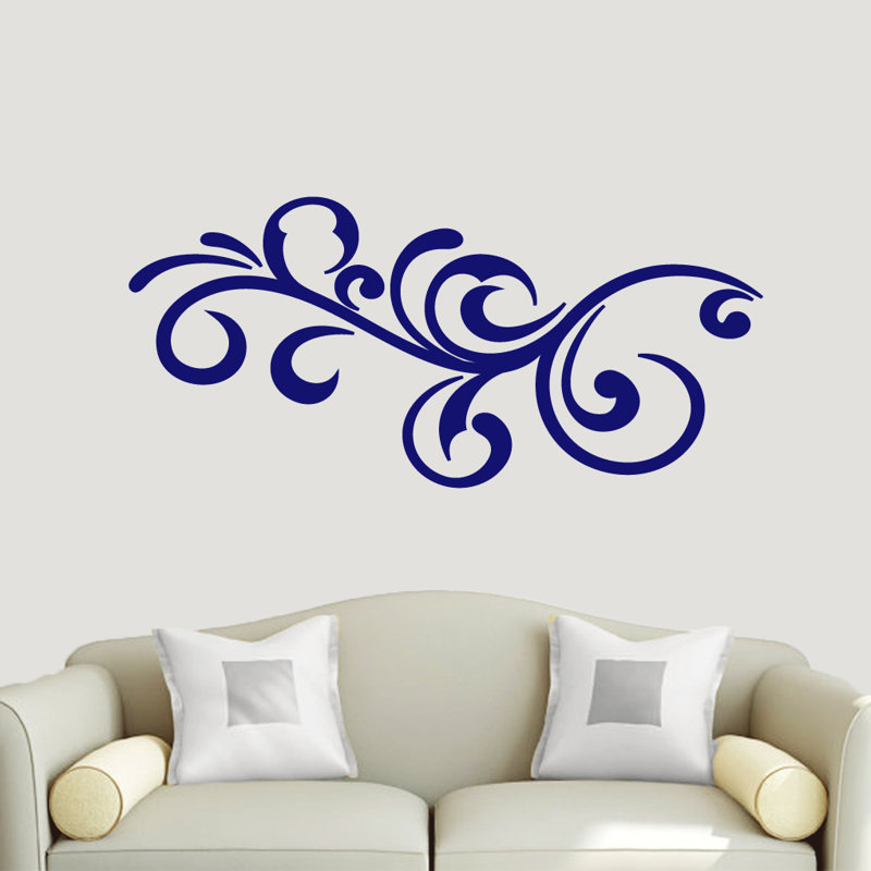 Adhésif décoratif volute, Bleu marine