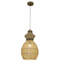 Luminaire suspendu géométrique en rotin 1 lumière Opaline Coastal Boho - tissé à la main