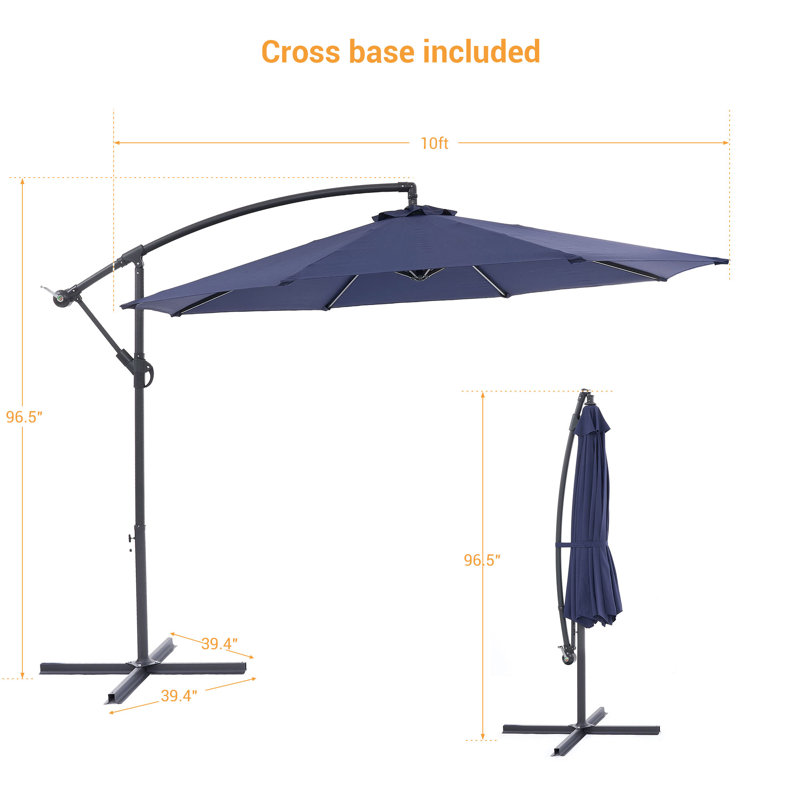 Parasol excentré de patio 10', Marine