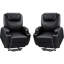 Fauteuil inclinable électrique en cuir Pu avec massage pour personnes âgées (ensemble de 2)-1764081337