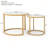 Set of 2 Modern Industrial Nesting Coffee Tables with Golden Frame and Marble Pattern-120310057