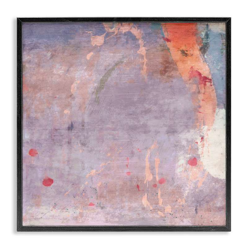 Abstrait ombré mauve, estampe numérique par Suzanne Nicoll, Giclée encadrée noir minuit, H 24 po x l 24 po