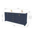 Meuble-lavabo double 72 po Maya avec comptoir en quartz blanc-101808776-101808782