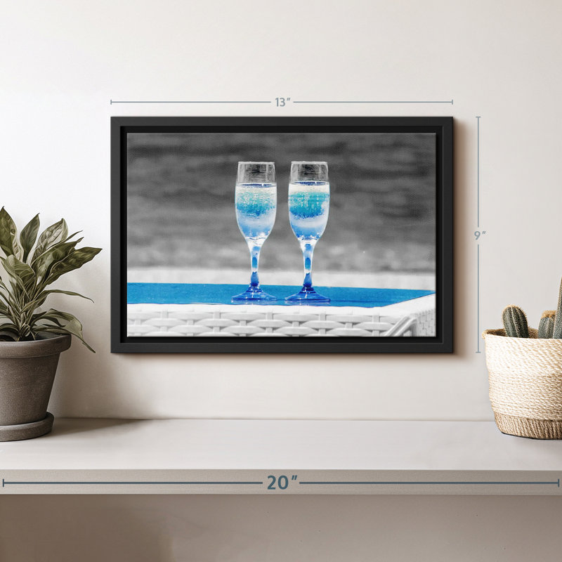" Seaside Champagne Canvas Print ", 9" H x 13" W