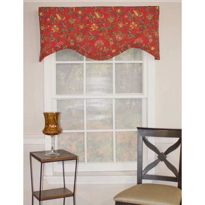 Cotton Blend Floral Tailored Window Valance