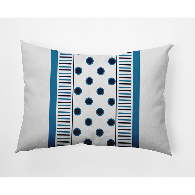  Housse et insert de coussin rectangulaire d'extérieur à rayures centrales, Bleu marine