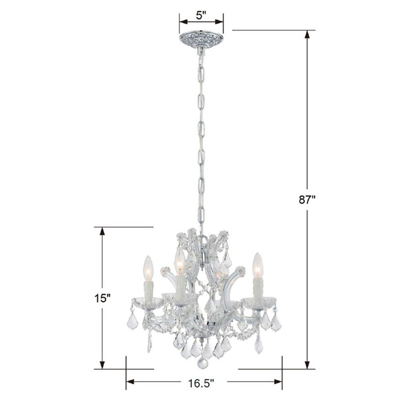 Wehr Candle Style Traditional Chandelier, Golden Teak Strass, Chrome