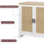 Buffet 60 "en rotin - Buffet de rangement de ferme avec 4 portes et tablettes réglables, console tissée-1050096573