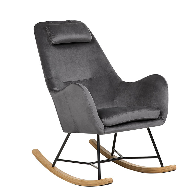 Aderyn Upholstered Rocking Chair, Dark Grey