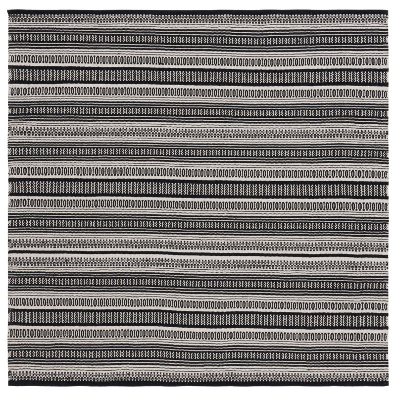 Annia Flat Weave Cotton Southwestern Rug, Square 6'