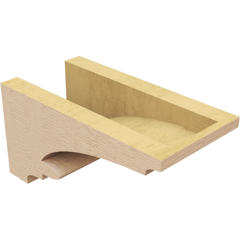 5"W x 10"D x 5"H Diane Rough Cedar Woodgrain TimberThane Corbel, Primed Tan, 5" H x 5" W x 10" D