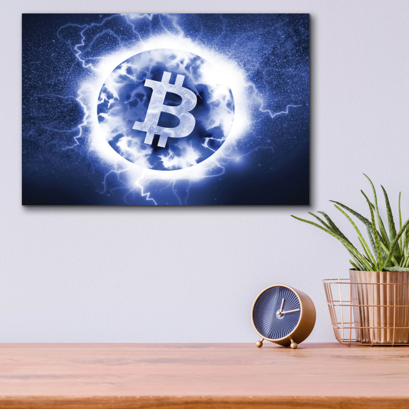 "Crypto Eclipse Bitcoin Btc" par Valentyn Artemenko, H 12 po x l 16 po x P 0,13 po