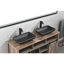 Lavabo de salle de bain en verre noir mat 22 po. Robinet et bonde escamotable. Style classique. Corrosion contre la rouille. Ensemble complet d'évier avec cuve rectangulaire. Conception élégante. Corrosion. Tout compris