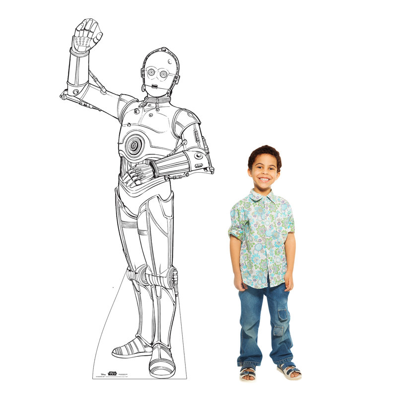 74'' Black and White Star Wars C-3PO Cardboard Standup